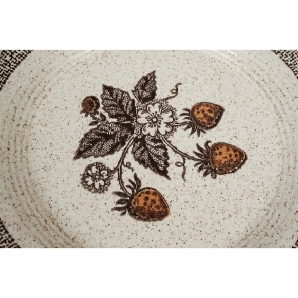 TWO Homer Laughlin Country Strawberry Stoneware Dinner Plates J-83 USA Vintage - Picture 7 of 8